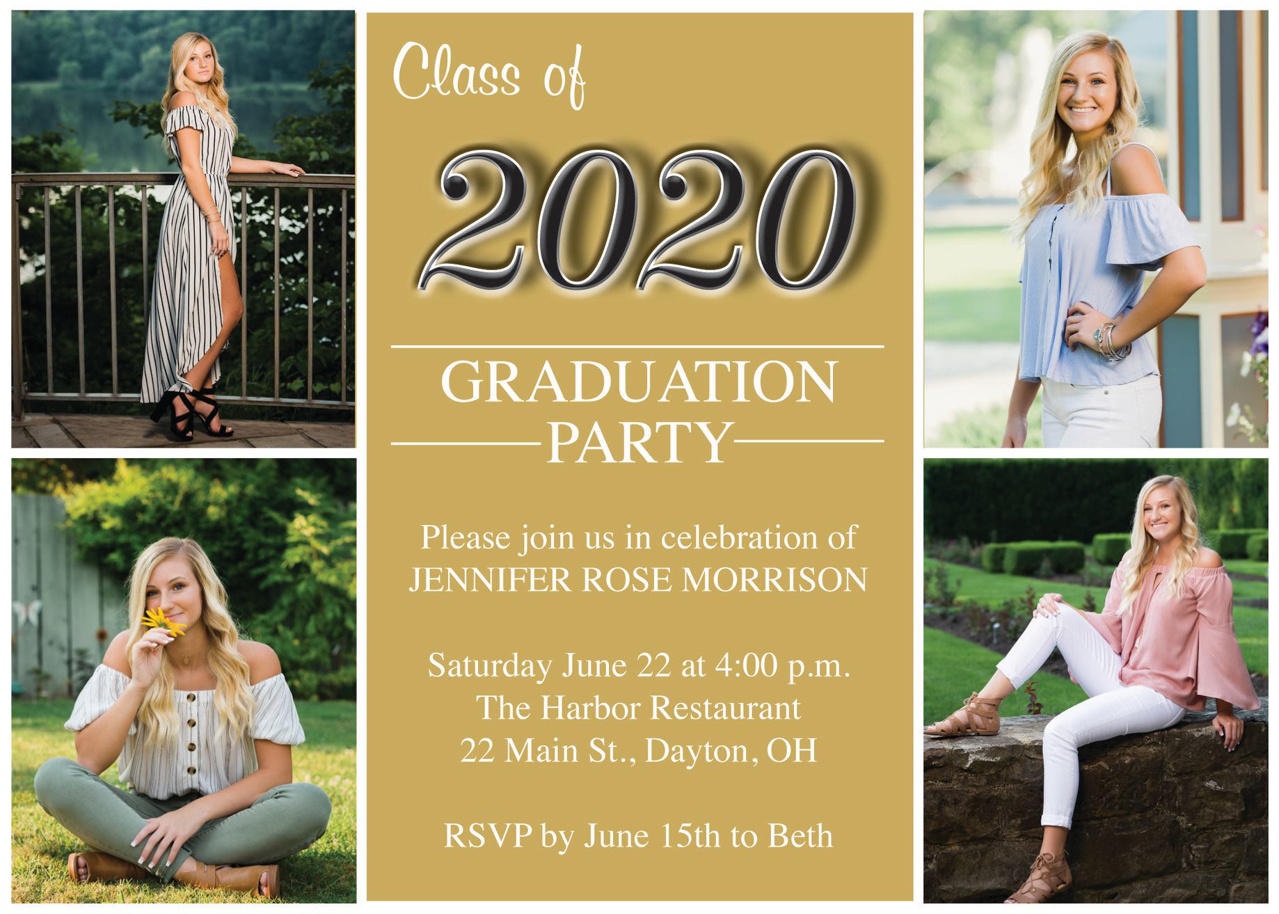 Printed Graduation Party Announcement Card
