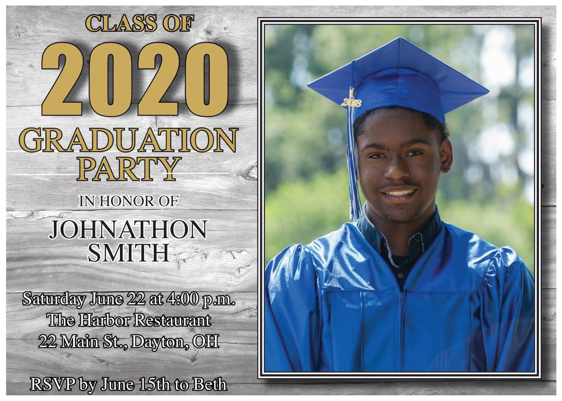Printed Graduation Party Announcement Card